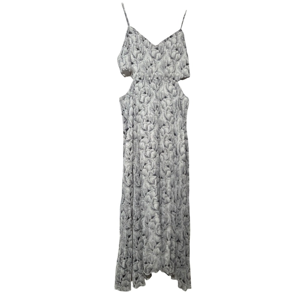 Express Women's XL White Floral Cutout Maxi‎ Dress Flowy Sleeveless Summer Boho
